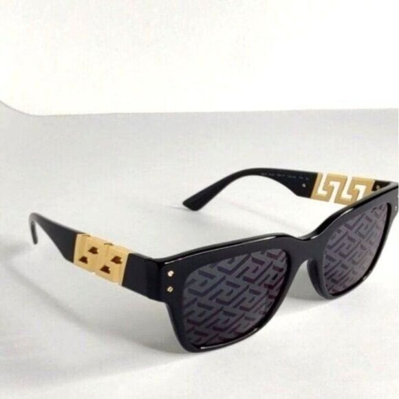 VERSACE Sunglasses Monogram Logo Lens VE4421 La Greca Logo Arms Black - Picture 3 of 14